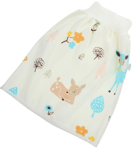 Toddmomy Falda de Pañal de Algodón Puro para Bebés Talla M, Pantalones de Pañal Lavables Cintura Alta, Diseño Plegable y Transpirable, Adecuado para Cambio de Pañales y Uso Diario