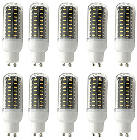 Aoxdi 10 Stück GU10 LED Leuchtmittel Mais Licht 7W, Warmweiß | 72 SMD 4014 GU10 LED Lampen 7W Gluehbirne Energiesparenden, AC220-240V
