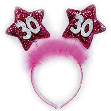 DOR import S.r.l. Serre-tête 30 ans Étoiles Fuchsia Gadget idée cadeau pour fête d’anniversaire