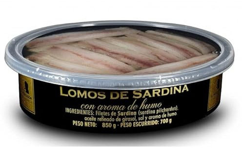 Lomos de sardinas ahumadas El pescador de Villagarcía tarro de 800g.
