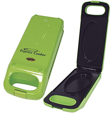 BEST DIRECT STARLYF Express Cooker Multi Funktion Elektrogrill Bäcker Elektrischer Dampfer Elektrische Fritteuse Koch von Beiden Seiten Antihaft mit Reversibler Funktion 800W Rot Grün