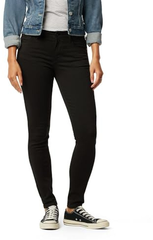 Levi Strauss Signature Gold Women's Modern Skinny Jeans Mid-Rise Stretch Denim (Also Available in Plus), Noir, 12 Short