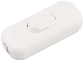 Interruptor Torpedo Conmutador en Línea Superficie Extraplano de Perfil Bajo, 2 Amperios, Doble Polo, Uso de 2 o 3 Núcleos Flex ElekTek, Color Blanco