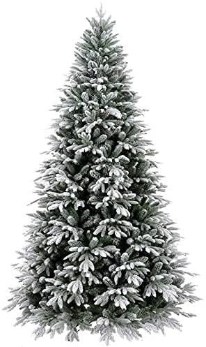 Giulia Grillo Albero di Natale Innevato 210 cm – 3611 Rami Super Folti, Real-Touch PE/PVC, Apertura a Ombrello, Resistente alla Fiamma, Bianco