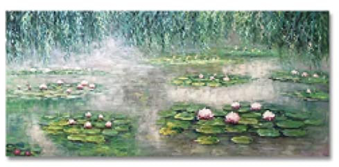 Zhadongli Art Großes Wandbild Berühmtes Gemälde Bild Monet Seerose Leinwanddrucke Kunstwerk Wandmalerei für Wohnzimmerdekor 80x160cm (31x63in) Rahmenlos