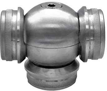 Edelstahl Steckfitting Rohrverbinder Rohrbogen Flansch Verbinder Geländer V2A (Ø 42,4 mm, Kugelgelenk mit senkrechtem Abgang)