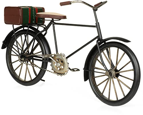 Moritz Blech-Deko Fahrrad mit Koffer schwarz Blechdekoration Blechmodell Modellauto Retro Sammlerstück Vintage Deko Nostalgie Antik Style