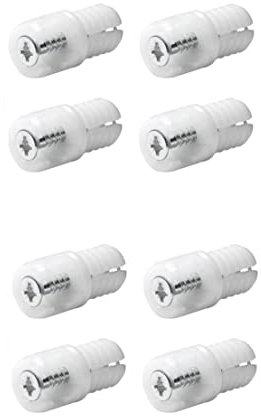 cyclingcolors 8x Vis de fixation pour façade de tiroir goupille à expansion en plastique blanc Ferrure Assemblage Meuble Pince Manchon Pressage