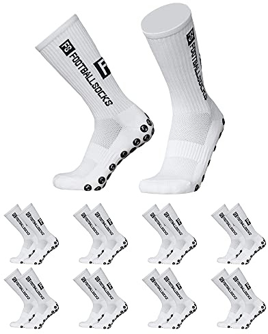 Lixada Fußballsocken Herren Kinder Unisex Socks Kompressionssocken Sportsocken Anti-Rutsch-Schnelltrocknende für Fußball Basketball Radfahren Bergsteigen Marathons,8 Paar(39-46), 10-White(8 Paar)