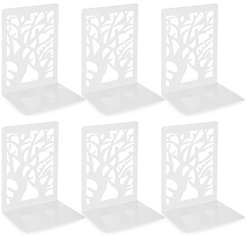 3 par bokstöd, bokhållare för barn, skola och bibliotek – vit/9,3 x 12 x 17,2 cm