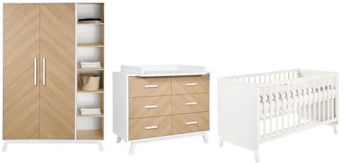 Schardt Kinderzimmer Set Fishbone 4-teilig Schrank Kinderbett Wickelkommode