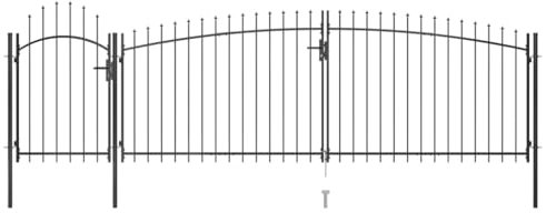 Cancello da Giardino con Punta a Lancia 5x2 m Nero