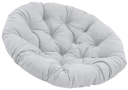 JISADER Cojín de Asiento Acolchado Redondo de 50 Cm en Forma de Huevo, Transpirable, para Silla, Gris Claro, Individual (Solo Cojín)