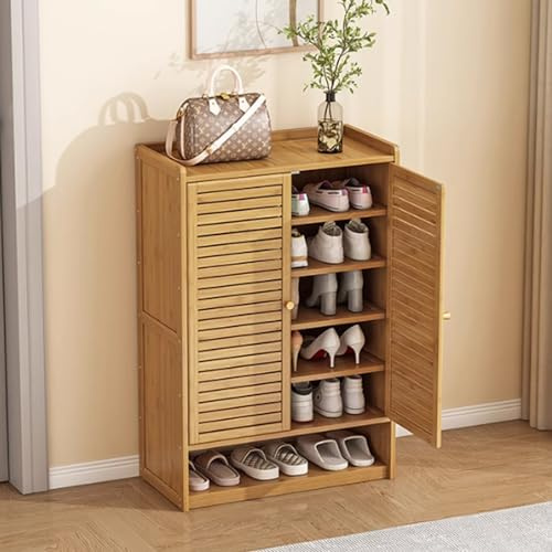 Meuble à chaussures d'entrée en bambou,banc coffre rangement,rangement chaussures gain de place,meuble chaussures entree meuble chaussure bois,Convient aux foyers, couloirs, chambres ( Size : A 66*33*