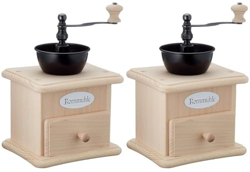 Zassenhaus 0000042009 Kornmühle Buche, Edelstahl, beige, 13 x 16,5 x 23 cm (Packung mit 2)