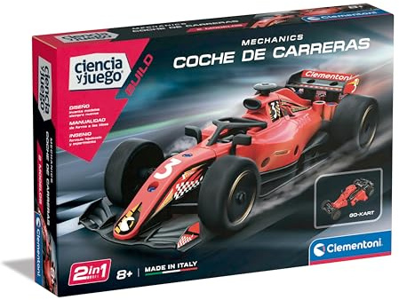 Clementoni Mechanics 55525 Rennwagen, Bausatz für Autos mit allen Teilen, geeignet für das Erlernen von technischen und mechanischen Prinzipien, ab 8 Jahren