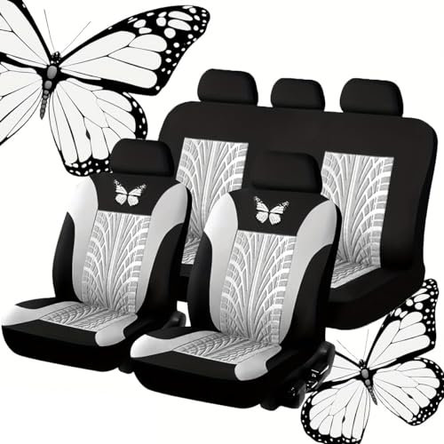 BRZUIL 9PCS Seat Cover Set,kompatibel mit Buick Lacrosse, inklusive Sitzbezüge für Vorder- und Rücksitze,4-Grey