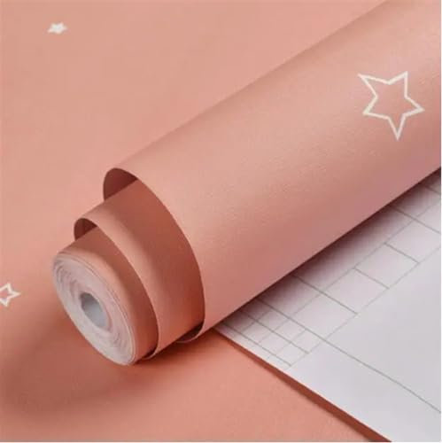 AOEGBY Tapete DIY Bunte Sterne Tapete Kinder Schlafzimmer Dekor Selbstklebende PVC Möbel Tapeten Kinder Wandbild Cartoon Sterne Selbstklebend Wandpaneele (Color : Orange pink, Size : 3mx60cm)