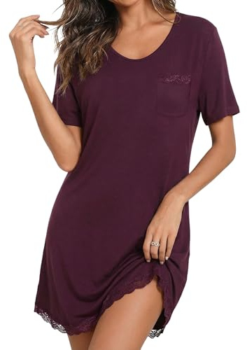 Demegimi Camisón de Mujer Algodon Camisón Mujer Corto Verano de Encaje Ropa de Dormir para Mujer(Negro,3XL)