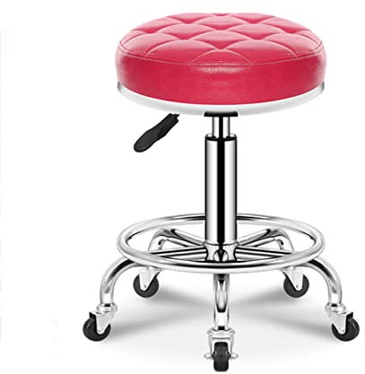 Seilzug, für Schönheitssalon, Friseur und Nägel, 360° drehbar, rund, mit runder Fußstütze, bequemes PU (Farbe: YH-1011)
