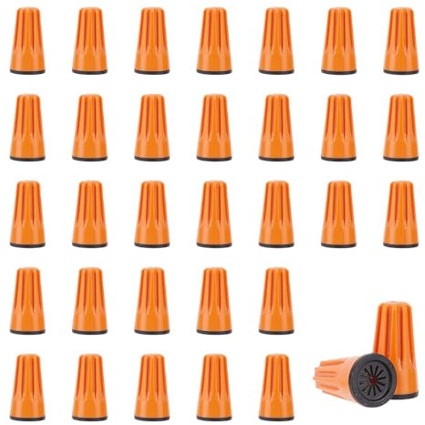 NICENEEDED 30 PCS Electrical Wire Caps, Orange Waterproof Wire Nuts, Wire Connectors Screw Twist Connectors Cap Cable Quick Connection for Outdoor Construction