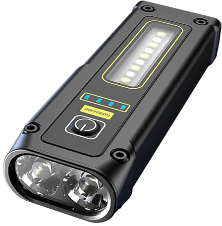 Okaywork lampe poche multifonctionnelle LED rechargeable avec aimant 7 modes lampe travail avec avertissement de lumière batterie banque de puissance pour atelier voiture durgence camping en plein air