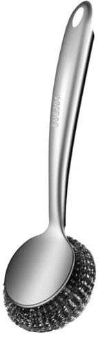 Generisch Gommage en métal pour lave-vaisselle - Exfoliation du métal - Utilisation à long terme - Exfoliant métallique ergonomique - Laine de laine - Coussinets en acier pratiques - Brosse en métal