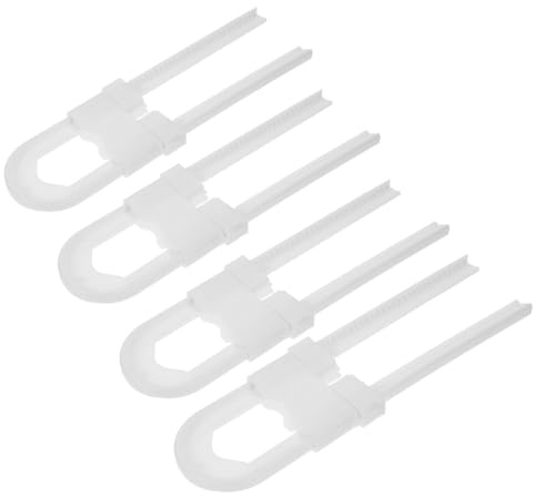 Kindersicherung für Schränke und Schubladen aus Abs Weiß | Schranktüren und Schubladen, Vielseitiges Design, 4 Stück-pack, Sicherheitsverriegelung