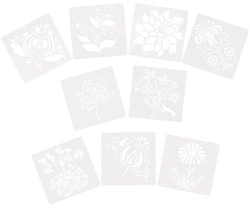 TEHAUX 9blätter Blumenmalerei Vorlagen Schablonen Für Handwerk Scrapbook Dekoration Diy Malmuster Vorlage Hohlzeichnungsvorlage Festliche Zeichenvorlage