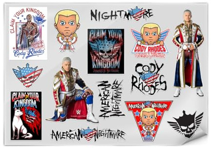Head Case Designs Officially Licensed WWE Icons Cody Rhodes Stickers & Skin Decals Compatible for Laptop Smartphone Gaming Notebook Luggage Bag Tumbler Scrapbook Locker