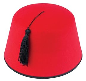HENBRANDT Rote Fez Hüte für Erwachsene – klassisches Kostümzubehör mit Quaste – Erwachsenengröße, 19 cm, Partyhut