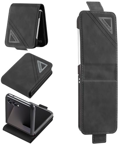 Neivi Coque pour Samsung Galaxy Z Flip 7 Portefeuille Etui, Housse Flip Fentes Carte Premium Cuir PU Cover pour Samsung Z Flip 7, RFID Blocage, Fonction Support Antichoc TPU Coque Z Flip 7 5G (Noir)