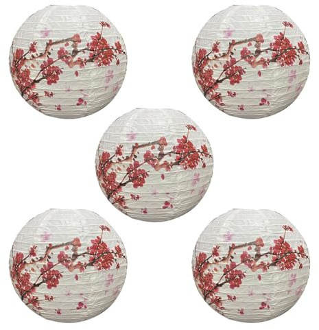Paquet De 5 Lumières Sur Le Thème Japonais Et Chinois Fleurs Cerisier Et Kakis Pour Les Décorations Célébration Saisonnière Fête Mariage
