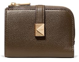 kate spade new york Women's Tribeca Pebbled Leather Small Compact Wallet Bi-Fold, Burnt Sage, One Size, Deco Pebbled Leather Small Compact Wallet