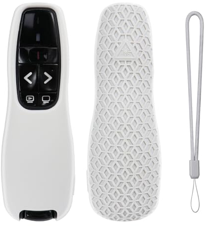 Abdeckung für Logitech Wireless Presenter R400,Weiche Silikon Schutzhülle Stoßfeste Anti-Rutsch Hülsenschale Für R400-Präsentations Fernbedienung (weiß)