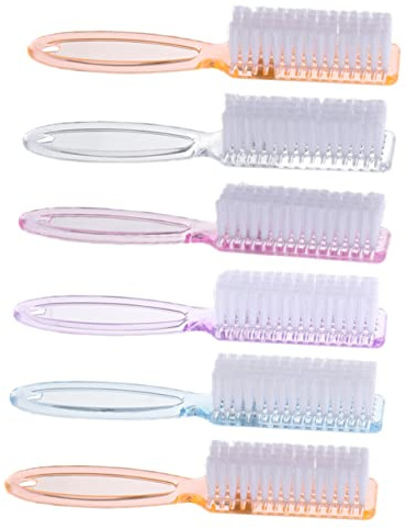 LIFKOME Lot De 6 Brosses à Ongles à Long Manche, Nettoyage Précis Des Ongles Et Poussières, Usage Polyvalent Manucure Et Salle De Bain