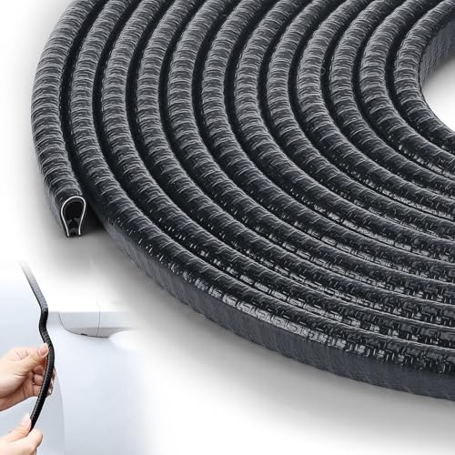 Exsink Autotür Kantenschutz 5M, Autokantenverkleidung, Türschutz, U-förmig Gummikantenschutz Universal Fit Kein Kleber Selbstklebend, Für Auto SUV Limousine LKW MPV Kofferraum Motorhaube Blech