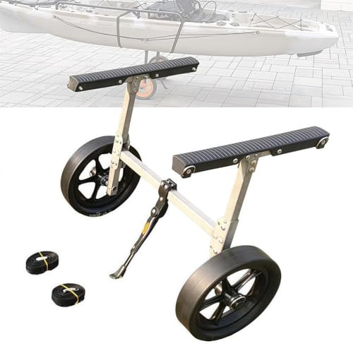 Carrello per kayak, portatile, pieghevole, resistente, per kayak, paddleboard, Jon Boats, capacità 50 kg, design facile da riporre
