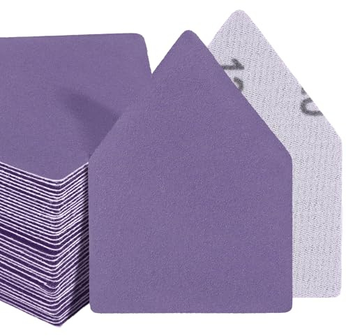 POLIWELL Ceramic Alumina 50-Piece Pack 90mm x 65mm 120 Grit Triangle Sanding Sheets with Hook & Loop Fastening Replacement for Milwaukee M12 Orbital Detail Sander Accessories