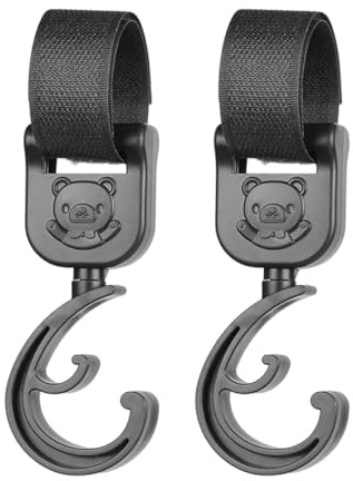 Ganchos para Carrito de Bebé Resistentes Colgador Portaobjetos con de | Colgador para Bolsas de Silla de Ruedas de Viaje Para Parque Compras Viaje Playa Senderismo