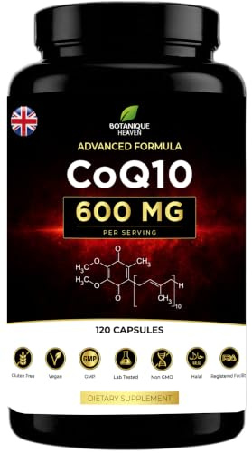 CoQ10 600mg Per Capsule – High Potency Coenzyme Q10 (Ubiquinone) – 120 Vegan Capsules – One Per Day – Clean Formula – Non-GMO & Gluten Free Supplement