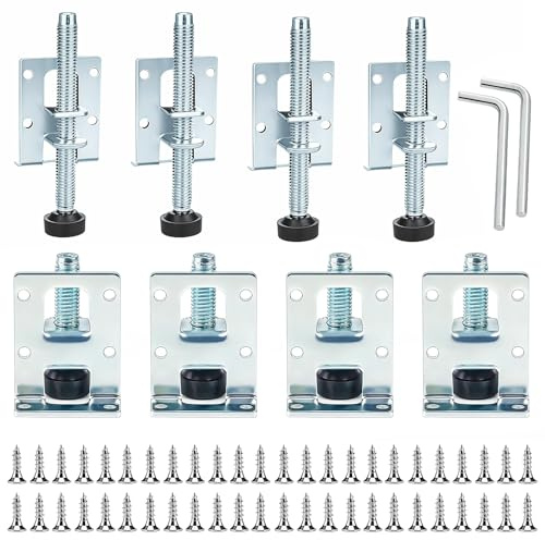 MHYMX Levelling Feet, 8Pcs Adjustable Feet Metal Furniture Legs | Height Adjustable 55 and 105mm Cabinet Feets with 48 Screws and 2 Allen Key for Furniture Cabinets Shelves