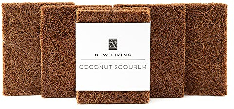 Coconut Scourer x 8 | Dish Scrubbers | Natural Latex Rubber Protection | Eco Friendly | Biodegradable | Natural Product | Non Scratch
