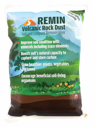 REMIN Volcanic Rock Dust | Organic Soil Fertiliser/Re-Mineraliser & Compost Activator | Carbon Capture | Boost Crops | 20 Kilogram Bag |