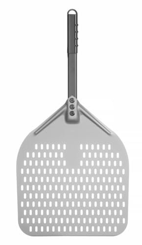 HENDI Pelle à pizza, carré perforée avec manche court, 305x560mm, aluminium anodisé très résistant