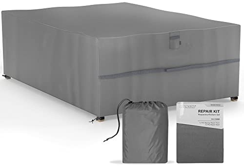 SANZARO Gartenmöbel Abdeckung für Sitzgruppen Winterfest - RipStop-Technologie mit 600D Oxford Gewebe 320g, Reißfest & UV-Beständig, Wasserdichte Abdeckhaube für Outdoor Möbelsets 280x204x90cm