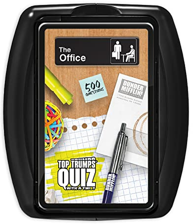 Top Trumps The Office US Quiz Game, 500 questions to test your knowledge and memory on Dwight, Angela, Kelly, Kevin, Stanley, Phyllis and Michael Scott himself, gift for ages 12 plus