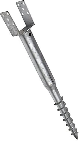 Ground Screw Anchor Galvanised Screw in Fence Post Spike Holder Support Base with Square Bracket (90mm x 685mm)