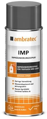 Ambratec IMP Imprägnierungsspray für Textilien und Leder, schmutz- und wasserabweisend, atmungsaktiv, trocknet farblos