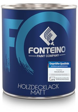 Fonteino Holzfarbe Holzschutzfarbe Holzlack Wetterschutzfarbe Holz Deckfarbe Matt - Anthrazitgrau 750ml